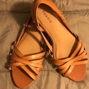 Strappy, Camel, Open-toed, Slip-on Sandals!